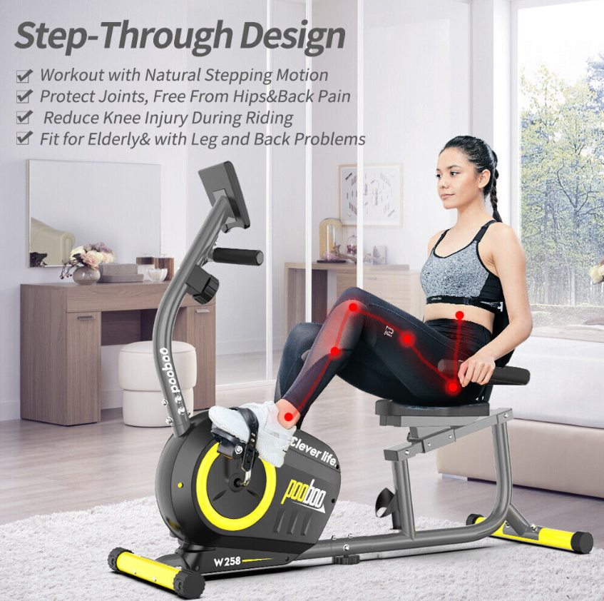 Home Stationary Recumbent Exercise Bike Bicycle Cycling Fitness Workout Cardio